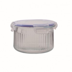 Glass food storage container jar with PP lid