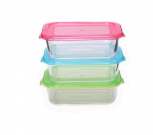 Colorful Lock Lid High Borosilicate Glass Food Storage Container