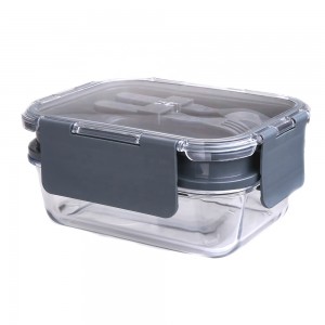New Double Layer High Borosilicate Glass Lunch Tiffin Box Meal Prep Food Container