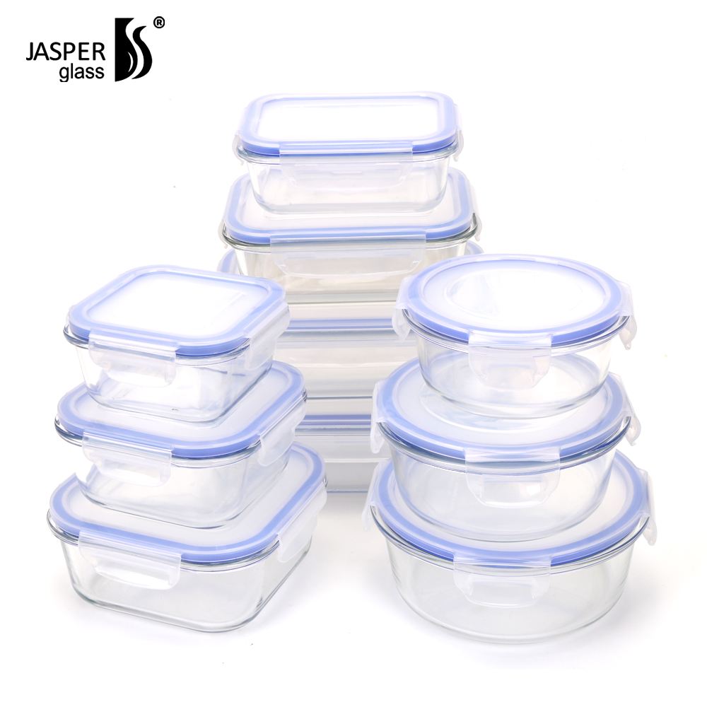 High Borosilicate Glass Food Storage Containers With PP Plastic Locked Lid