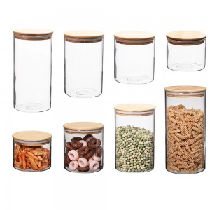 Round Glass Jars With Bamboo Lids