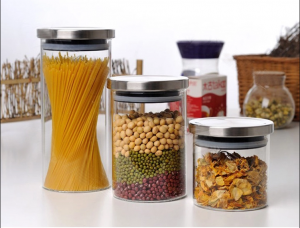 Storage Jar Borosilicate Glass Food Storage Glass Jar Glass Jar Food Storage with stainless steel lid