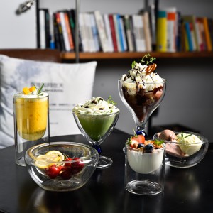 ice cream/fruit salad/thermo glass mugs / double glazed coffee cups / glass espresso glasses